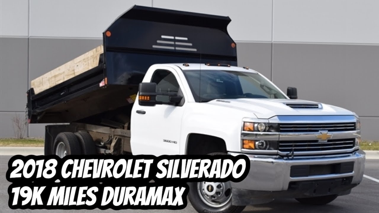 2018 Chevrolet Silverado 3500 Dump Truck Duramax 19k Miles - YouTube