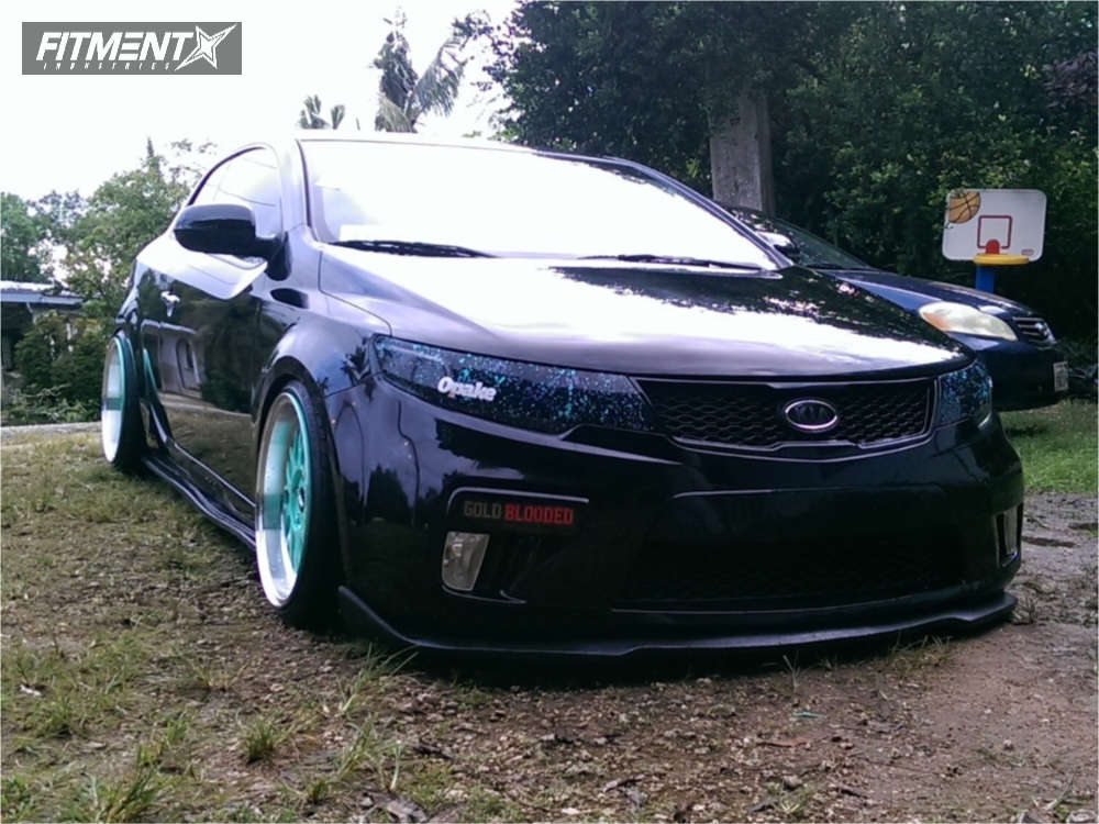 2012 Kia Forte Koup with 18x8.5 STR 601 and Nankang 205x35 on Coilovers |  413014 | Fitment Industries