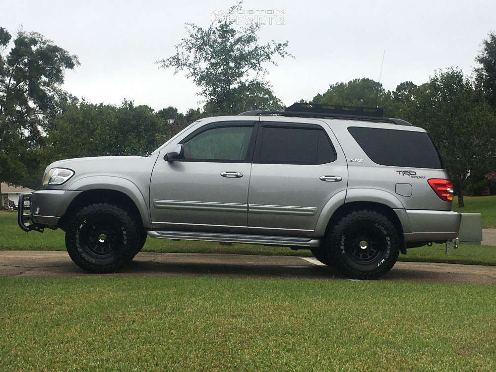 2002 Toyota Sequoia with 16x10 -24 Black Rock Type D and 305/70R16 Leao  Lion Sport and Leveling Kit | Custom Offsets