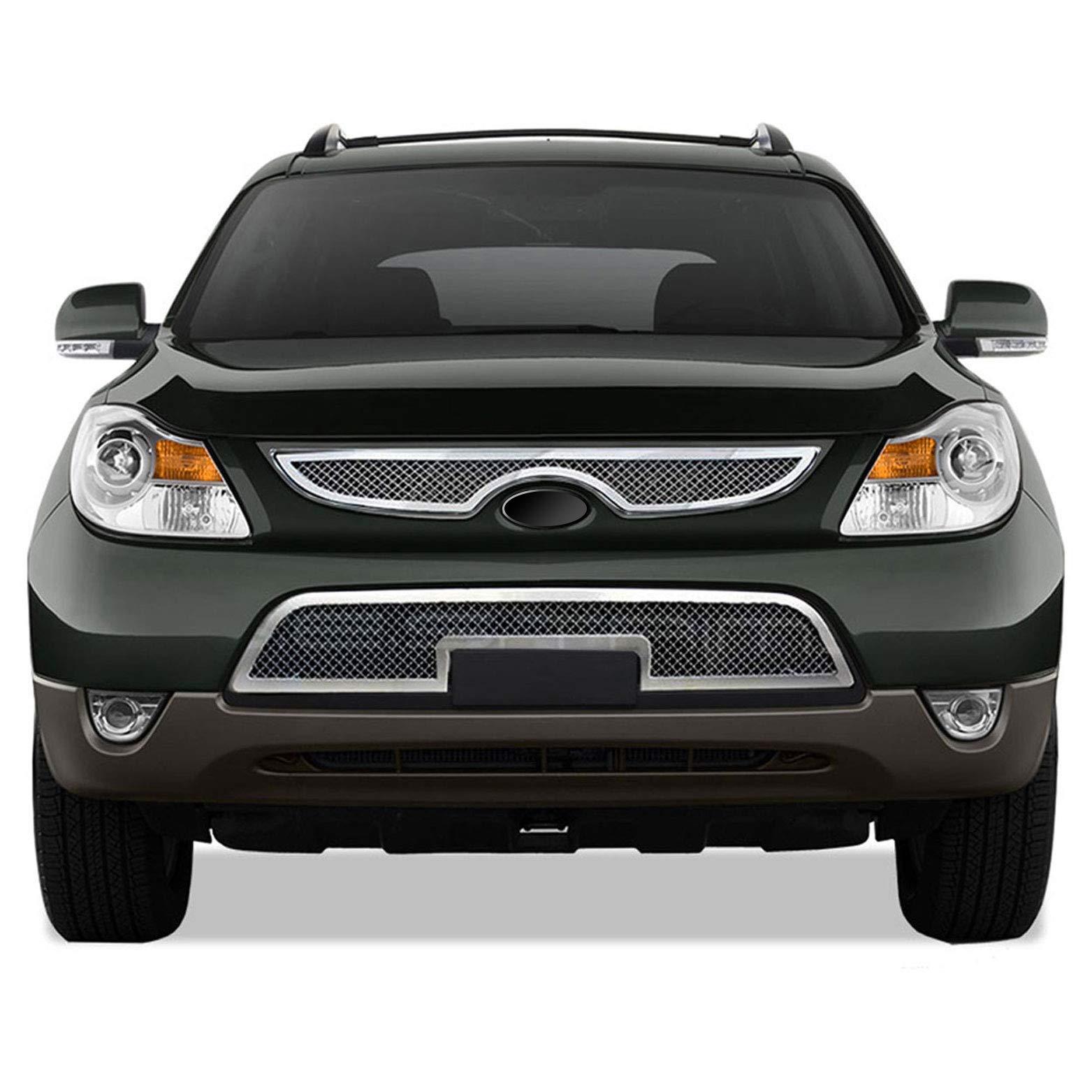 Upgrade Your Auto Premium FX 2pc Chrome Top+Bumper Mesh Grille Insert for Hyundai  Veracruz 2007-12