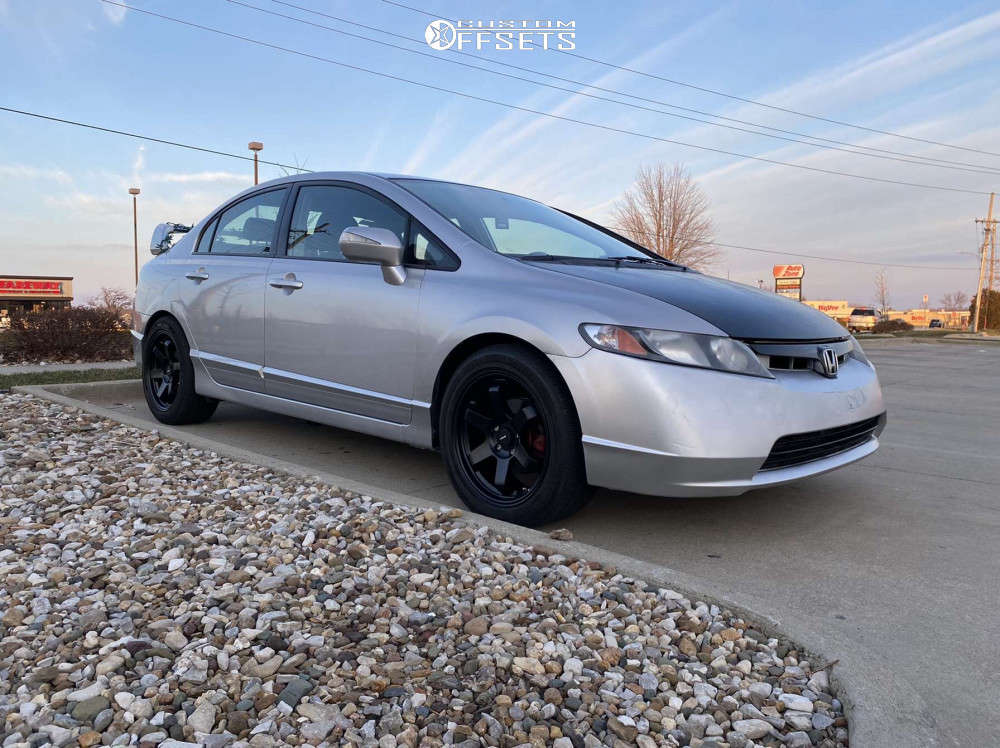 2008 Honda Civic with 17x8 35 AVID1 AV6 and 225/50R17 General Altimax Rt43  and Stock | Custom Offsets