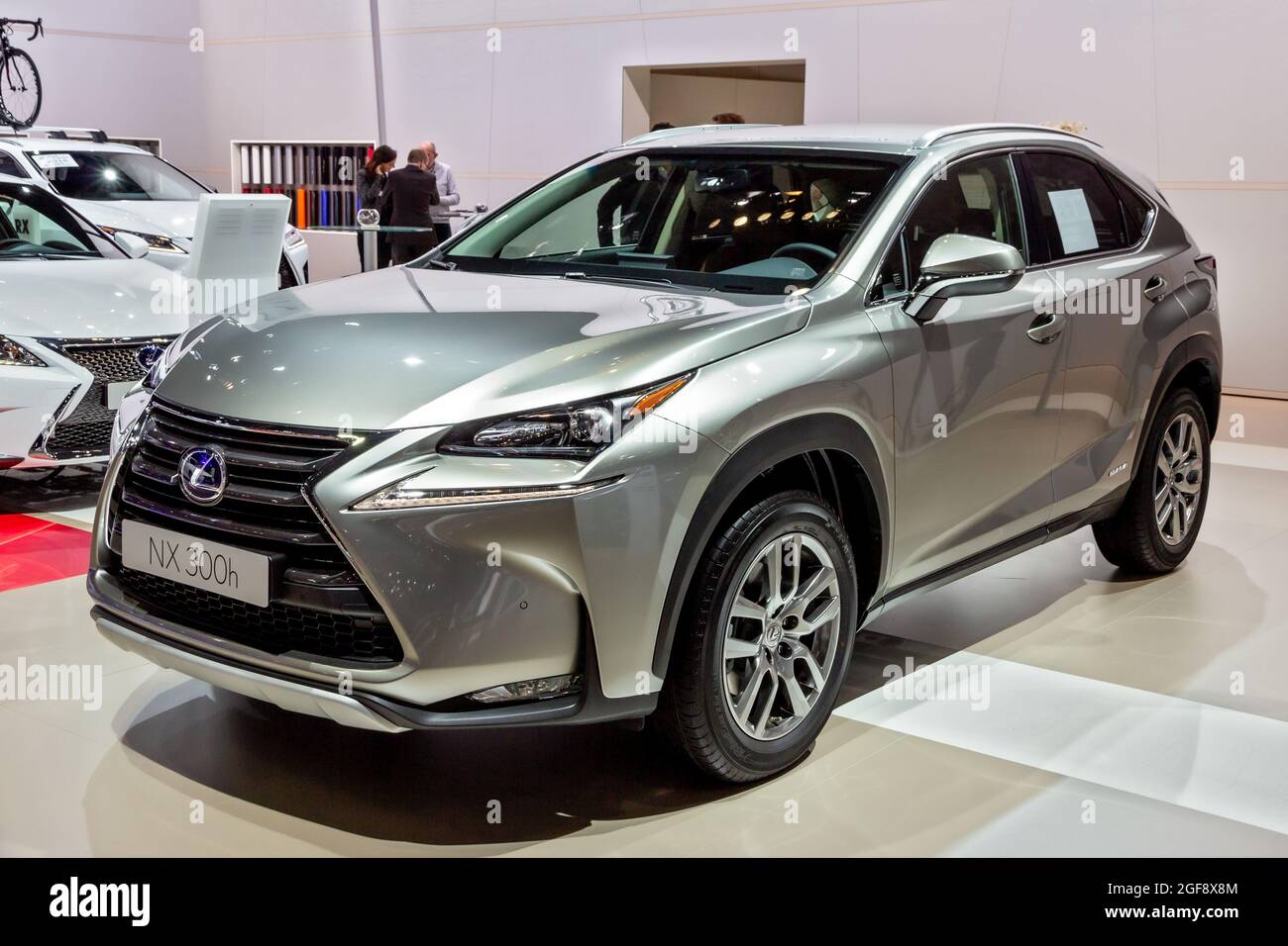 Lexus NX 300h car showcased at the Brussels Expo Autosalon motor show.  Belgium - January 12, 2016 Stock Photo - Alamy