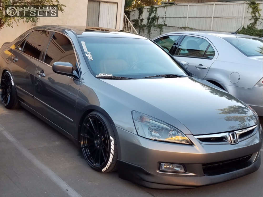 2007 Honda Accord with 19x9.5 25 MRR Gf6 and 215/35R19 Delinte D7 Thunder  and Coilovers | Custom Offsets