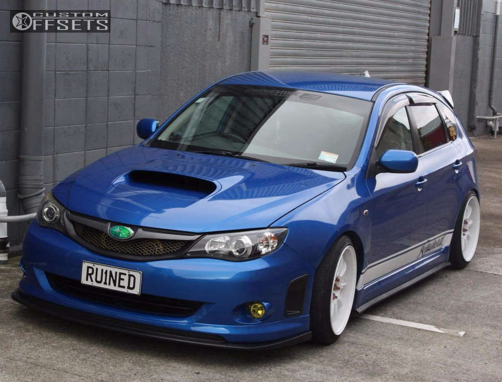 2008 Subaru Impreza with 18x9.5 30 Work D9r and 225/40R18 Nitto Invo and  Coilovers | Custom Offsets