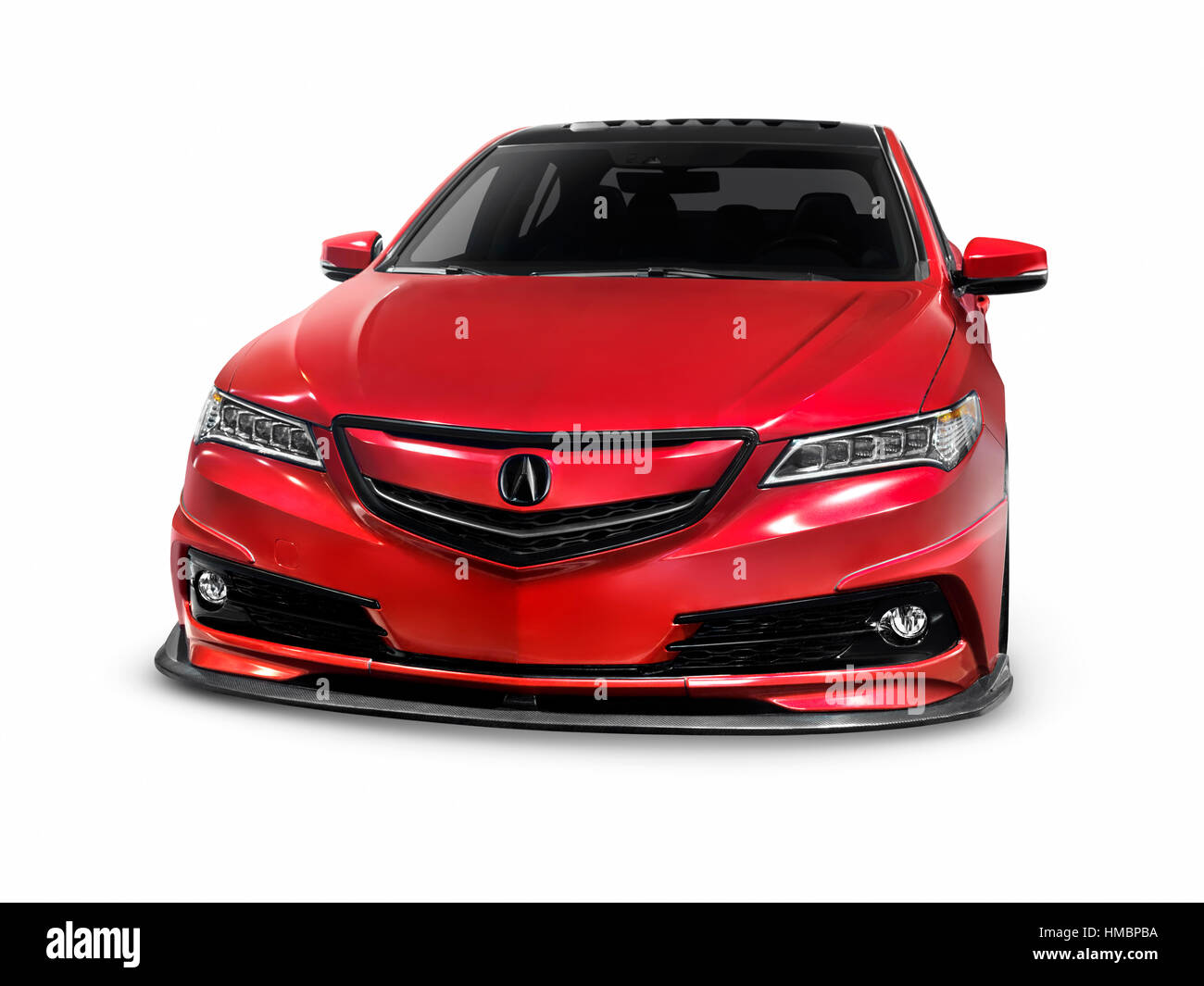 Red 2016 Acura TLX Luxury Sedan Custom Tuner Edition car isolated on white  background Stock Photo - Alamy