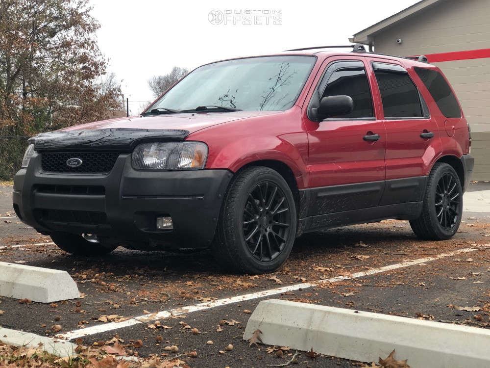 2003 Ford Escape with 18x9 45 American Racing Ar904 and 255/50R18 Black  Lion Champoint and Air Suspension | Custom Offsets