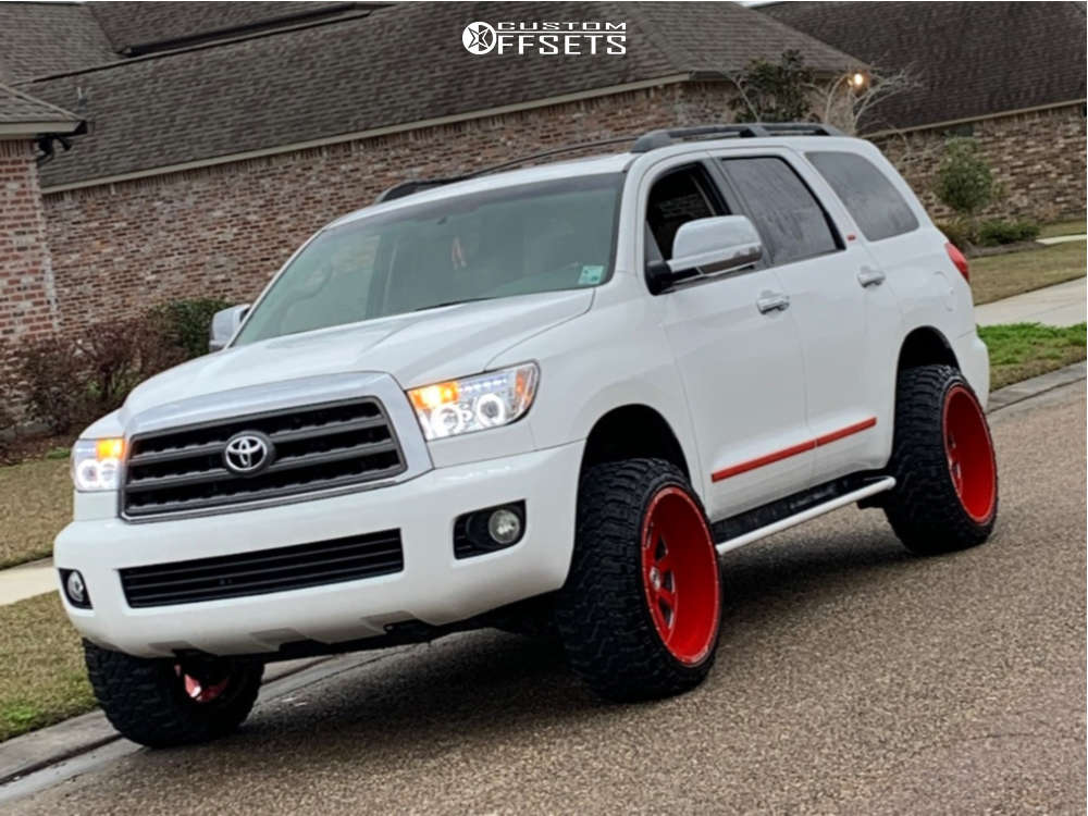 2008 Toyota Sequoia with 22x12 -44 XF Forged Xfx-302 and 33/12.5R22 Fury  Offroad Country Hunter MTII and Suspension Lift 3" | Custom Offsets