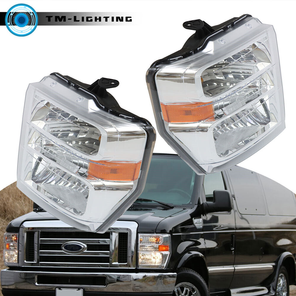 For 2008-2013 14 Ford E150 E250 E350 E450 F650 Headlights Lamps Left&Right  Side | eBay