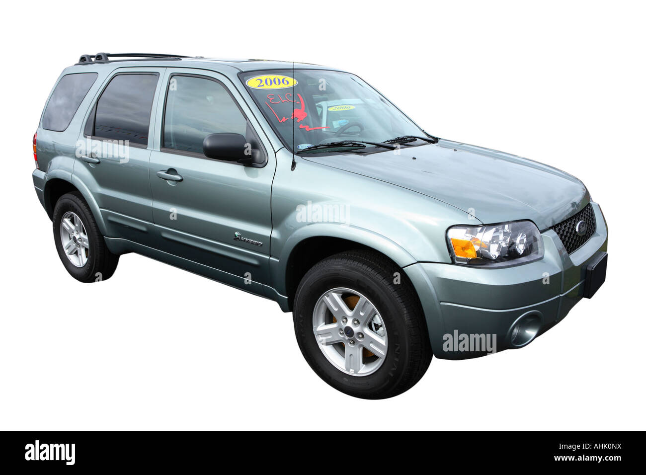 2006 Ford Escape Hybrid SUV cut out on white background Stock Photo - Alamy