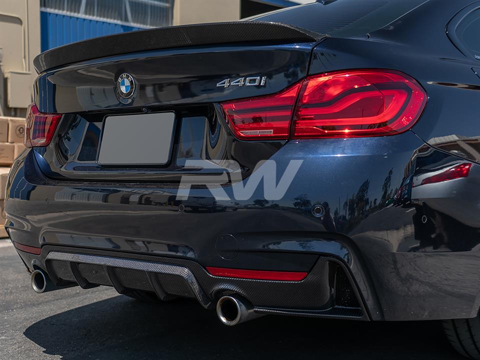 RW Carbon 2014-2020 BMW 428i/430i/435i/440i Gran Coupe (F36) 3D Style  Carbon Fiber Trunk Spoiler - German Muscle