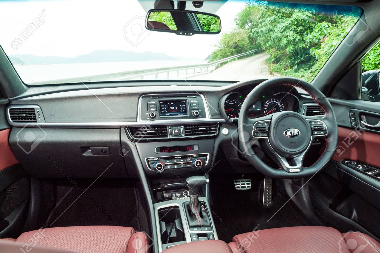 Hong Kong, China April 12, 2017 : KIA OPTIMA 2017 Interior On April 12 2017  In Hong Kong. Stock Photo, Picture And Royalty Free Image. Image 79047584.