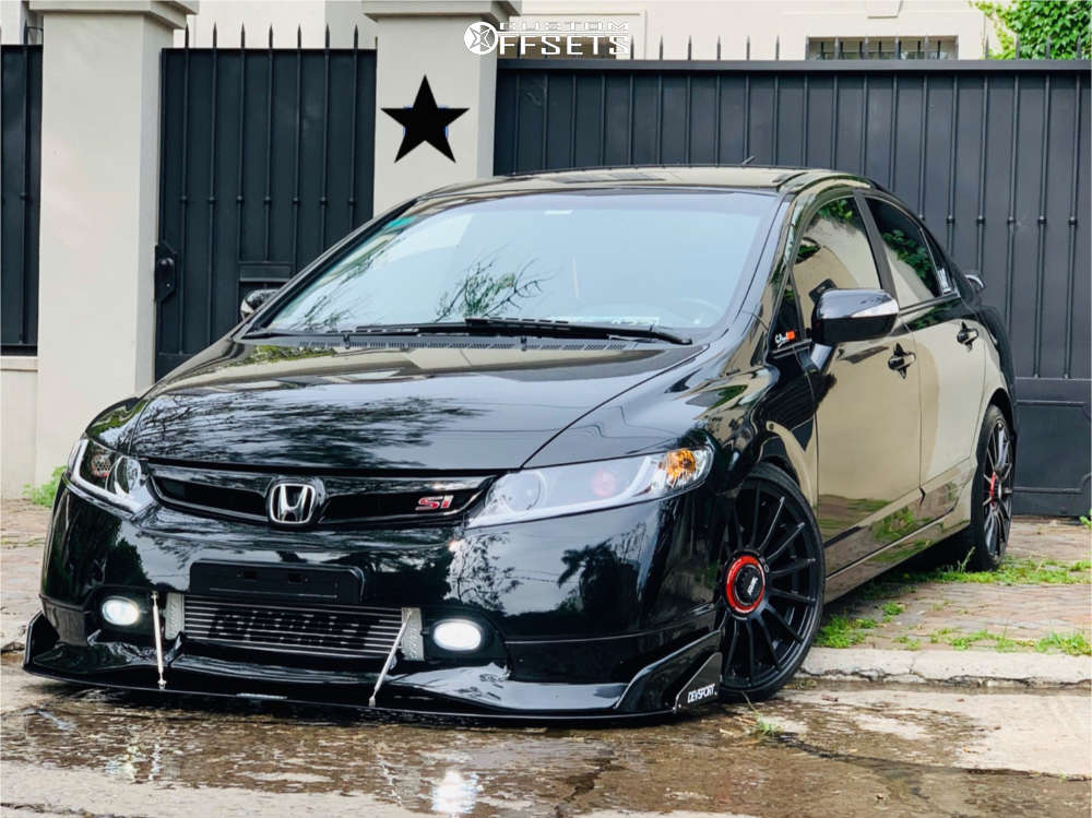 2008 Honda Civic with 18x8 44 OZ Racing Superturismo Lm and 205/40R18  Michelin Pilot Sport 4 and Coilovers | Custom Offsets