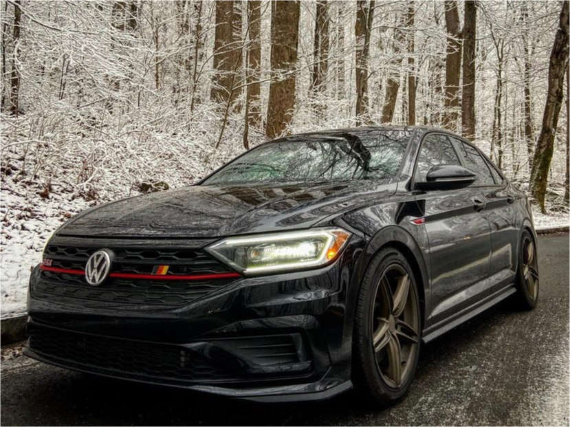 2020 Volkswagen Jetta with 18x8 45 Drag Dr73 and 225/45R18 Hankook Ventus  As Rh07 and Lowering Springs | Custom Offsets