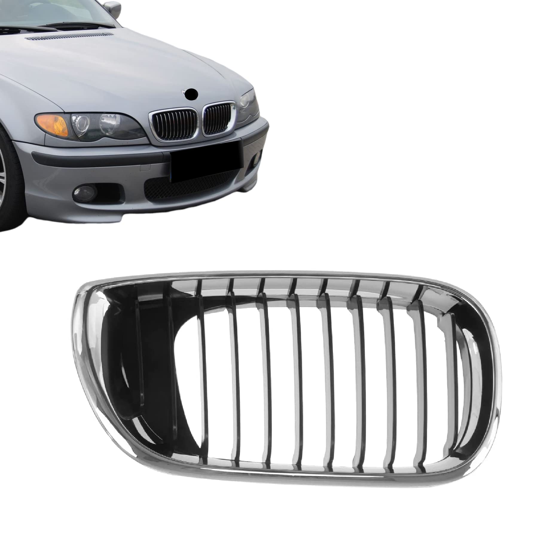 Amazon.com: CarPartsDepot Front Right Passenger Side Chrome Outer Frame  Grille Grill Black Inner Insert for 2002-2005 BMW 325i 325xi 330i 330xi  RHBM1200127 51137030546 : Automotive