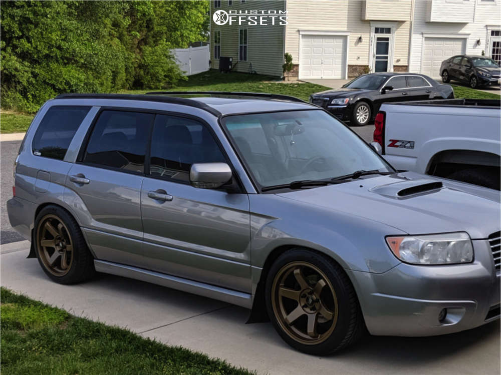 2008 Subaru Forester with 18x9.5 35 MST Mt01 and 255/40R18 Continental  ExtremeContact DWS06 PLUS and Coilovers | Custom Offsets