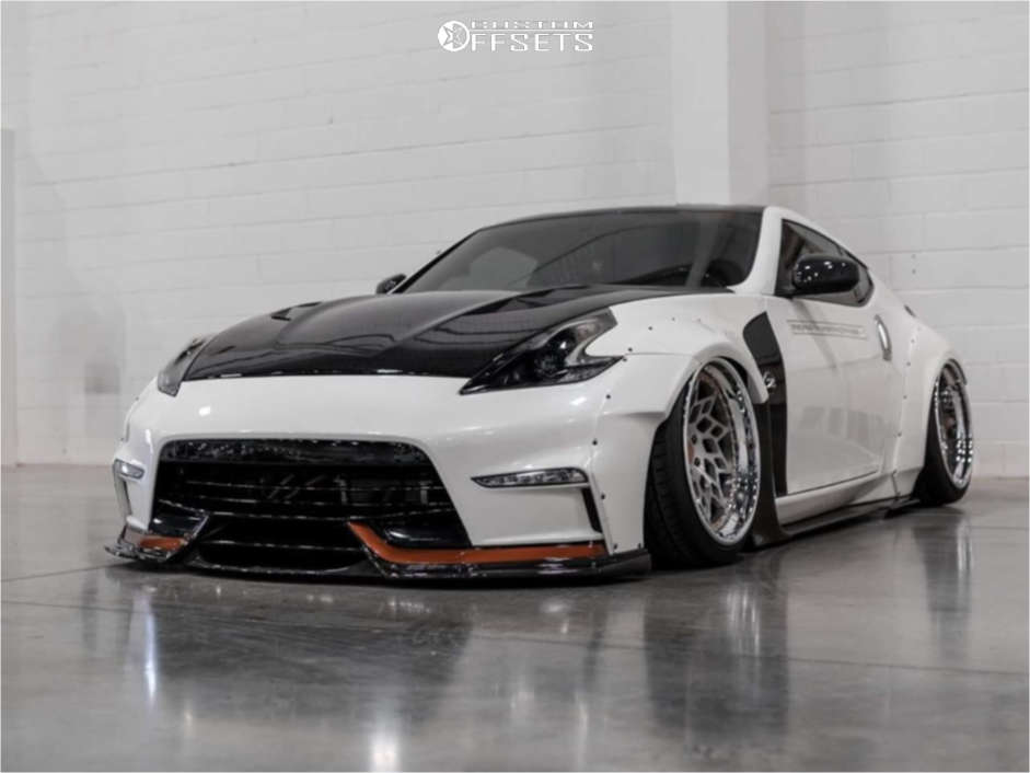 2012 Nissan 370Z with 20x10.5 -22 WatercooledIND Md1 and 245/35R20 Hankook  Ventus and Air Suspension | Custom Offsets
