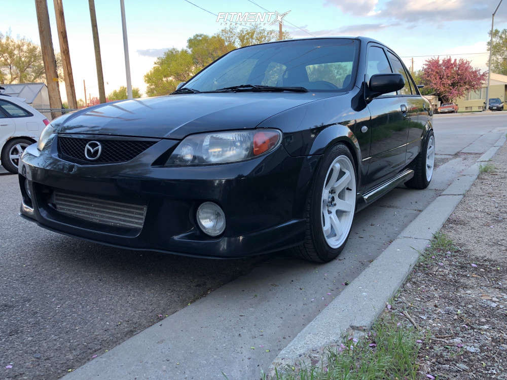 2003 Mazda Protege Mazdaspeed with 17x8.25 JNC JNC014 and Continental  205x50 on Coilovers | 706634 | Fitment Industries