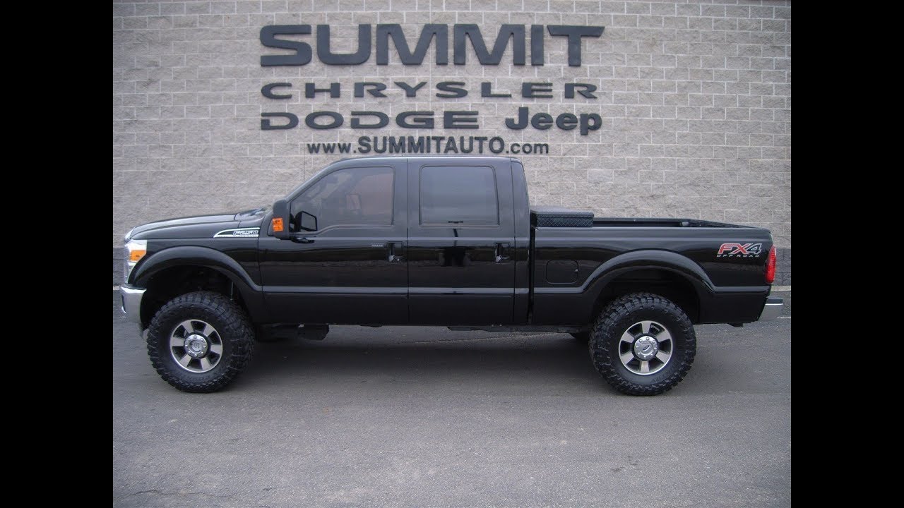 LIFTED 2012 USED FORD F250 CREW LARIAT GASSER FX4 WALK AROUND REVIEW SOLD!  9118 www.SUMMITAUTO.com - YouTube