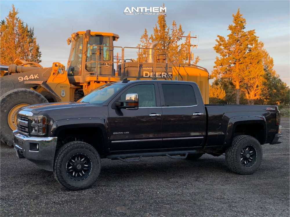 2016 Chevrolet Silverado 2500 HD Wheel Offset Aggressive > 1" Outside  Fender Suspension Lift 2.5" | 837074 | Anthem Off-Road