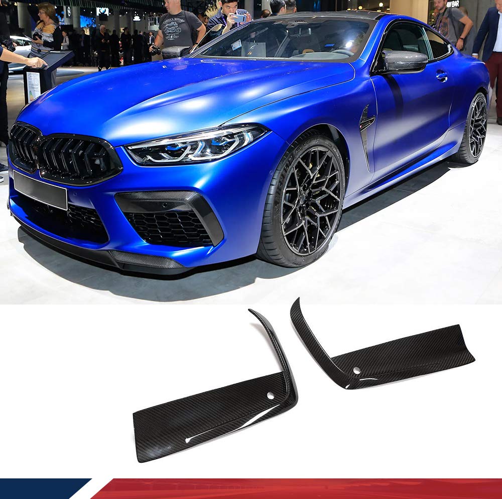 JC SPORTLINE Dry Carbon Fiber Front Bumper Splitters Fits for BMW 8 Series  G14 G15 G16 M-Sport 2Door 4Door 2019-2021 Front Bumper Canard Air Inserts  Vents Eyelid Cover Lips Fang