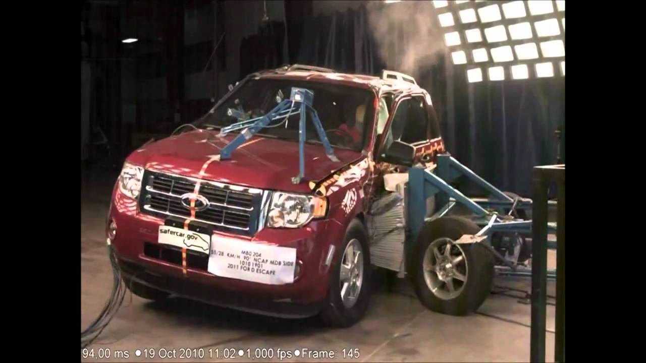 2011 Ford Escape/Mercury Mariner/Mazda Tribute & Hybrid NHTSA Side Impact -  YouTube