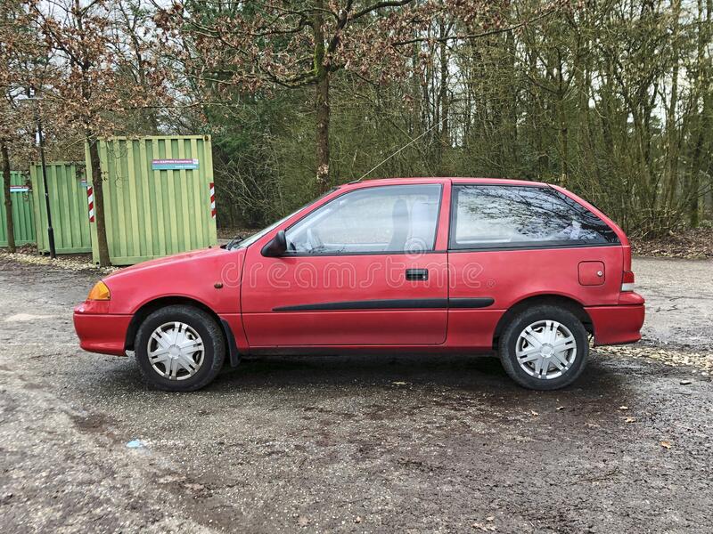 Red Second Generation Suzuki Swift. Editorial Image - Image of road,  cultus: 173248210