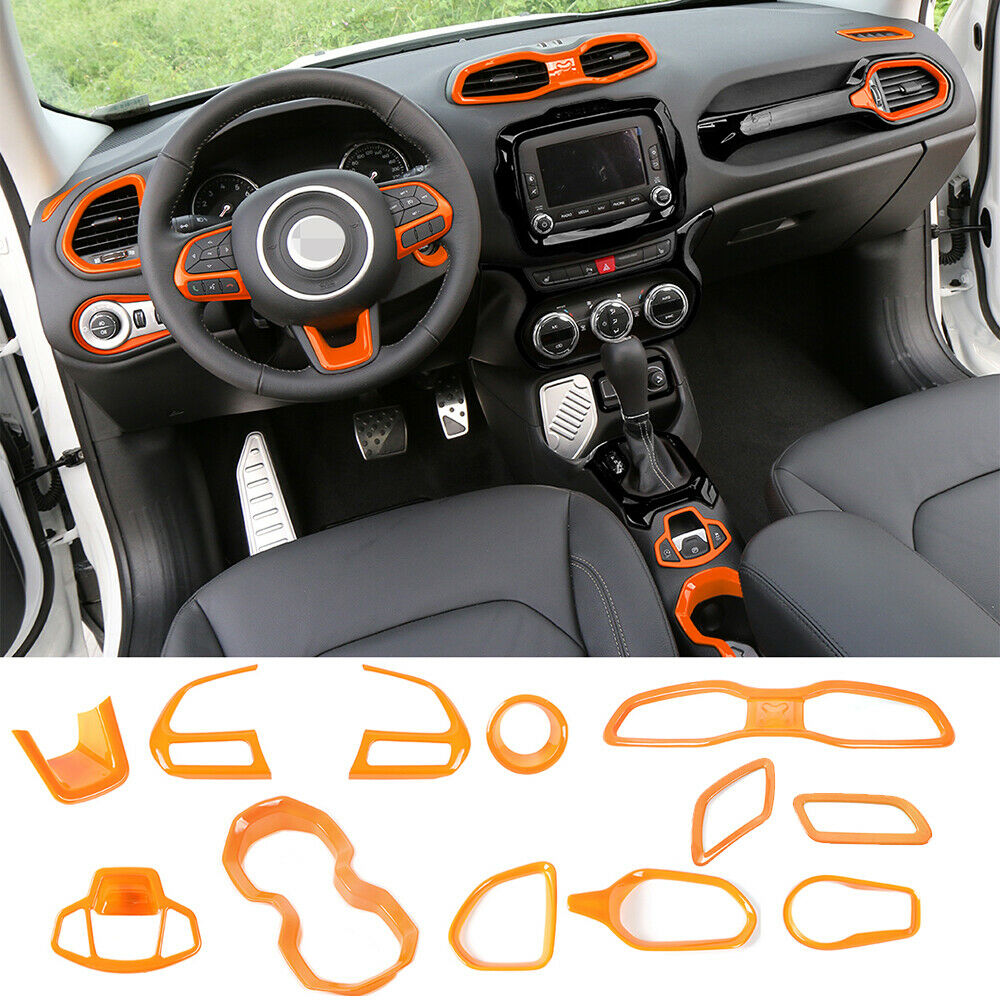 For Jeep Renegade 2016+ Orange Interior Accessories Parts Decoration Cover  12PCS | eBay