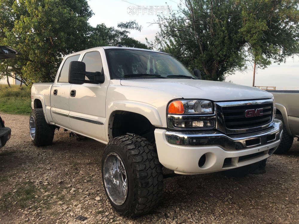 2005 GMC Sierra 1500 with 20x14 -76 Fuel Hostage and 35/12.5R20 Gladiator  Xcomp Mt and Suspension Lift 6" | Custom Offsets