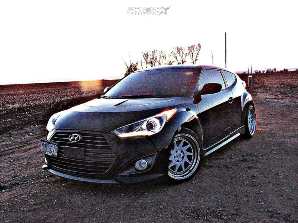 2015 Hyundai Veloster Turbo R-Spec with 18x9.5 ESR Sr09 and Michelin 245x45  on Air Suspension | 648434 | Fitment Industries