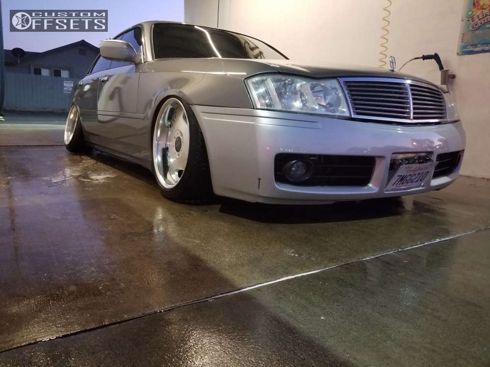 2003 INFINITI M45 with 18x9.5 32 Work Euroline and 225/40R18 Toyo Tires  Extensa Hp and Air Suspension | Custom Offsets