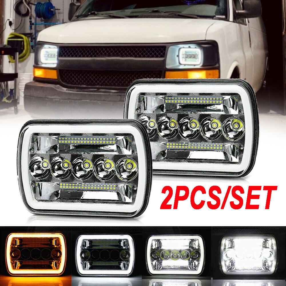2PCS 7x6" 5X7 LED Headlights Hi-Lo For GMC Savana 2500 1998-2001,2004,2006,2008  | eBay