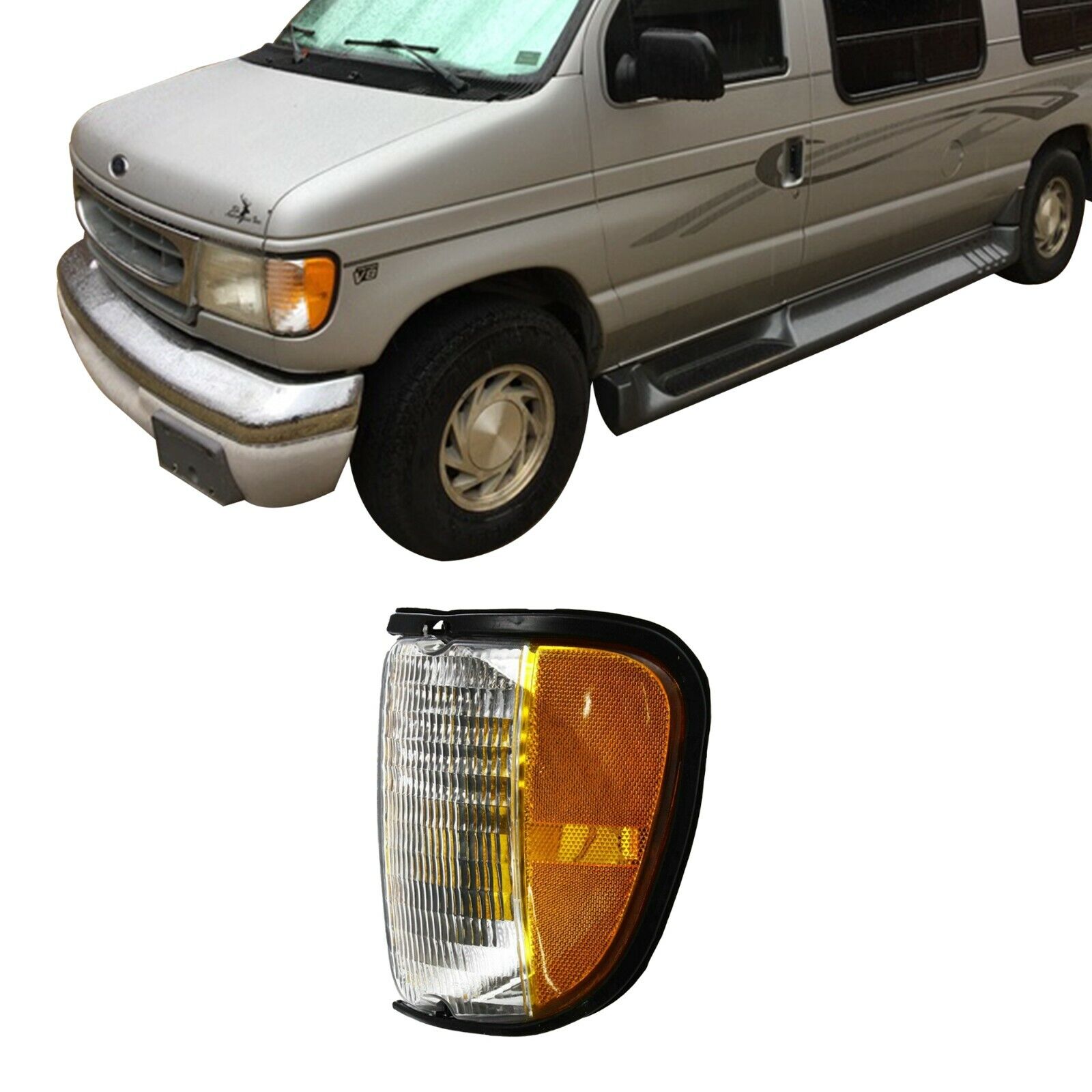 For 1992-2000 Ford E150 E250 E350 Corner Parking Side Marker Signal Light  Driver | eBay