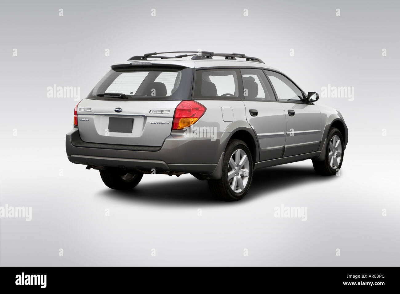 2006 Subaru Outback 2.5i in Silver - Rear angle view Stock Photo - Alamy