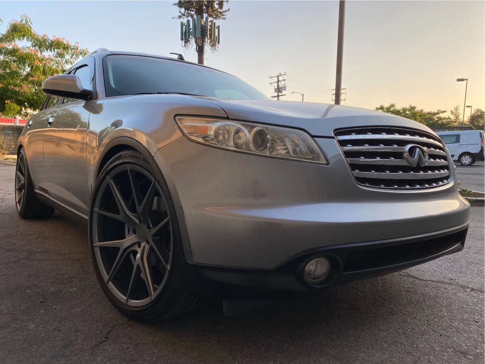 2004 INFINITI FX45 with 22x10.5 25 Verde V99 and 285/35R22 Hankook Ventus  S1 Noble 2 and Coilovers | Custom Offsets