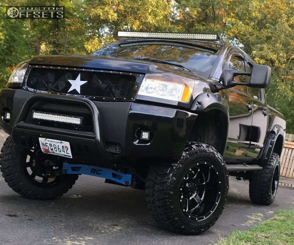 2009 Nissan Titan with 20x12 -44 Gear Off-Road Big Block and 35/12.5R20  Federal Couragia MT and Suspension Lift 6" & Body 3" | Custom Offsets