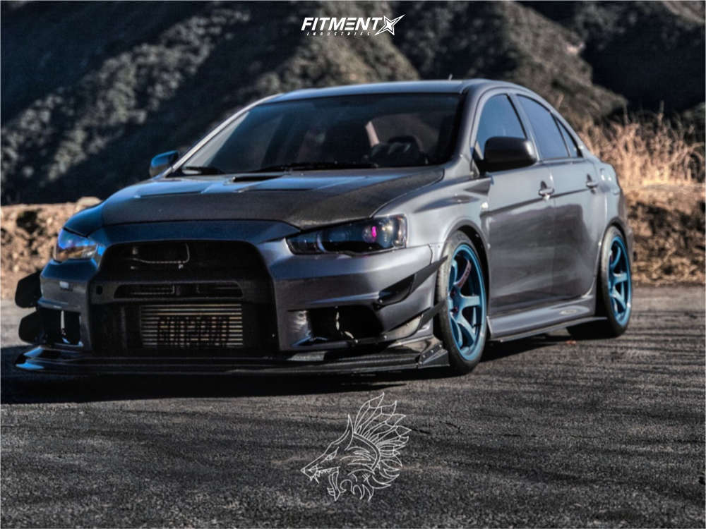 2011 Mitsubishi Lancer Evolution GSR with 18x10.5 Gram Lights 57dr and  Michelin 275x35 on Coilovers | 1394302 | Fitment Industries