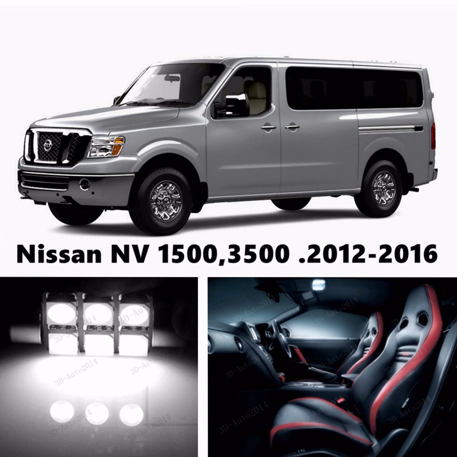 19pcs LED Xenon White Light Interior Package Kit for Nissan NV 1500,3500 . 2016 6507024103563 | eBay