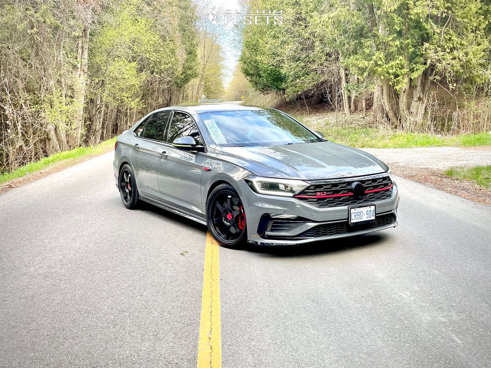 2020 Volkswagen Jetta with 18x8 35 Fast Wheels FC09 and 225/40R18  Continental ExtremeContact DWS06 PLUS and Lowering Springs | Custom Offsets