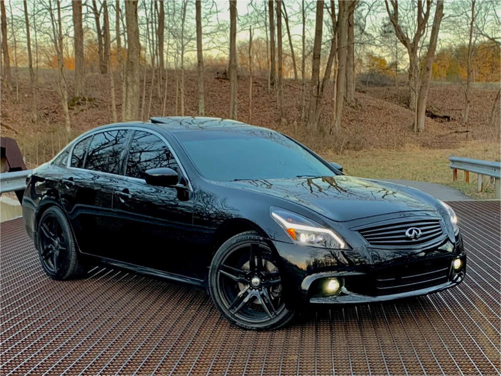 2009 INFINITI G37 with 20x8.5 38 Asanti Black Abl-12 and 245/40R20 Toyo  Tires Proxes Sport A/s and Stock | Custom Offsets