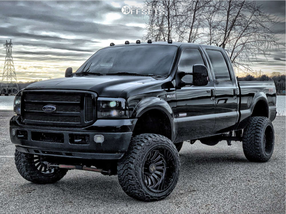 2006 Ford F-250 Super Duty with 22x14 -81 ARKON OFF-ROAD Alexander and  35/13.5R22 Fury Offroad Country Hunter MTII and Suspension Lift 6" | Custom  Offsets