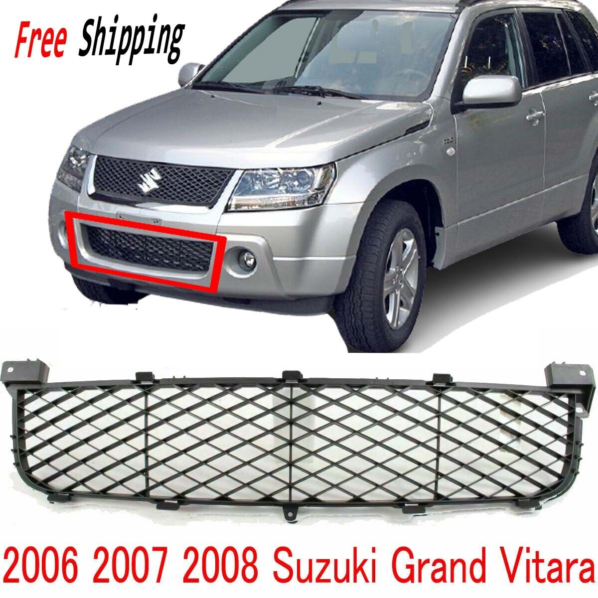 For 2006-2008 Suzuki Grand Vitara Front New Center Bumper Lower Grille  Plastic | eBay