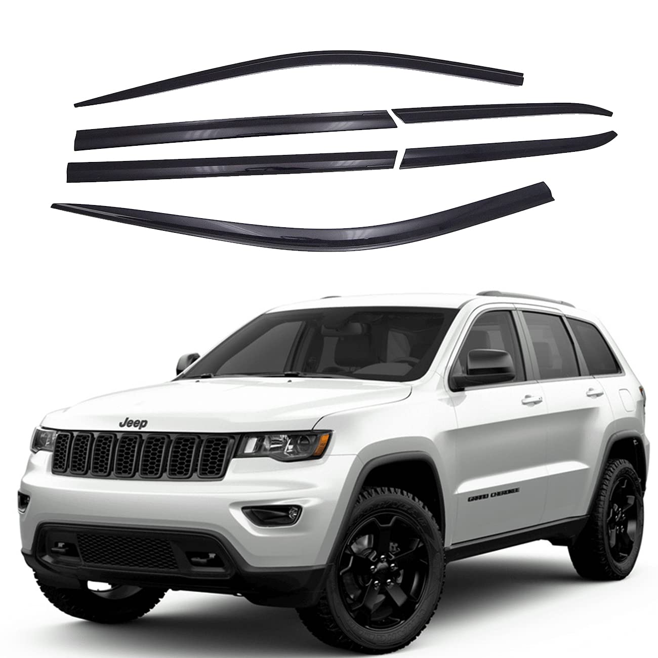 Amazon.com: AUTOCLOVER Dark Smoke Side Window Visor 6 Piece Set for Jeep  Grand Cherokee 2015 2016 2017 2018 2019 2020 2021 2022 2023 / Safe RAIN  Out-Channer Guard Deflector [Renewal] : Automotive
