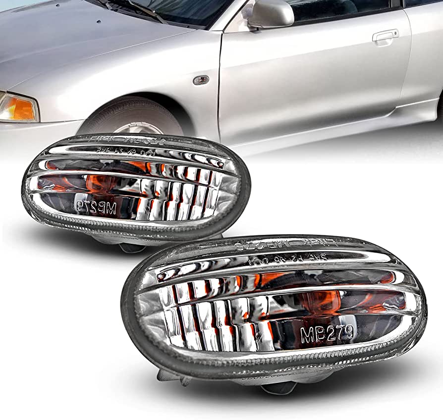 Amazon.com: AmeriLite for 1997-2002 Mitsubishi Mirage LS/DE Coupe Sedan  Chrome Side Marker Light Pair - Passenger and Driver Side : Automotive