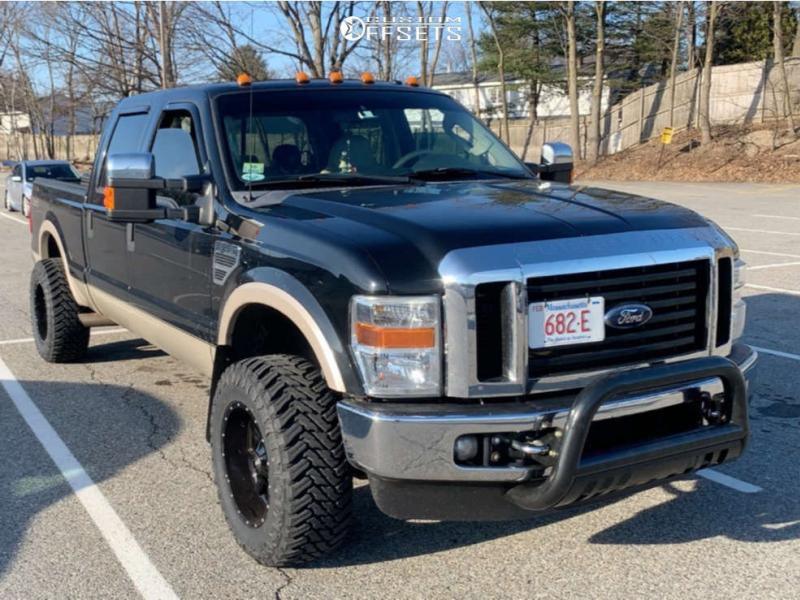 2009 Ford F-250 Super Duty with 18x10 -24 Moto Metal MO970 and 33/12.5R18  Atturo Trail Blade Mt and Stock | Custom Offsets