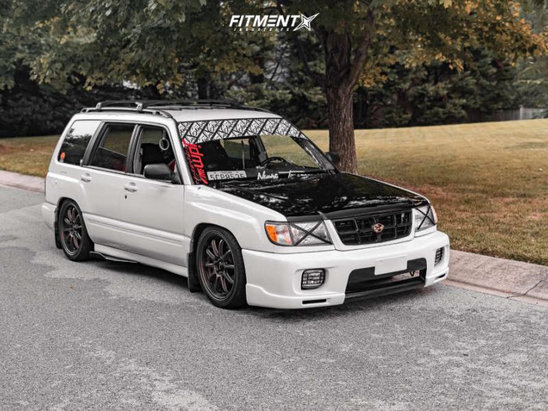 1998 Subaru Forester L with 17x8 BBS Rz and Kelly 225x40 on Coilovers |  809471 | Fitment Industries