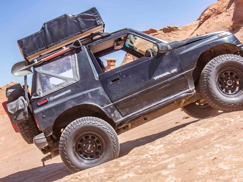 Would You Overland in a 1994 Geo Tracker? It's Possible With an Engine  Swap, 33s, and This Rooftop Tent!